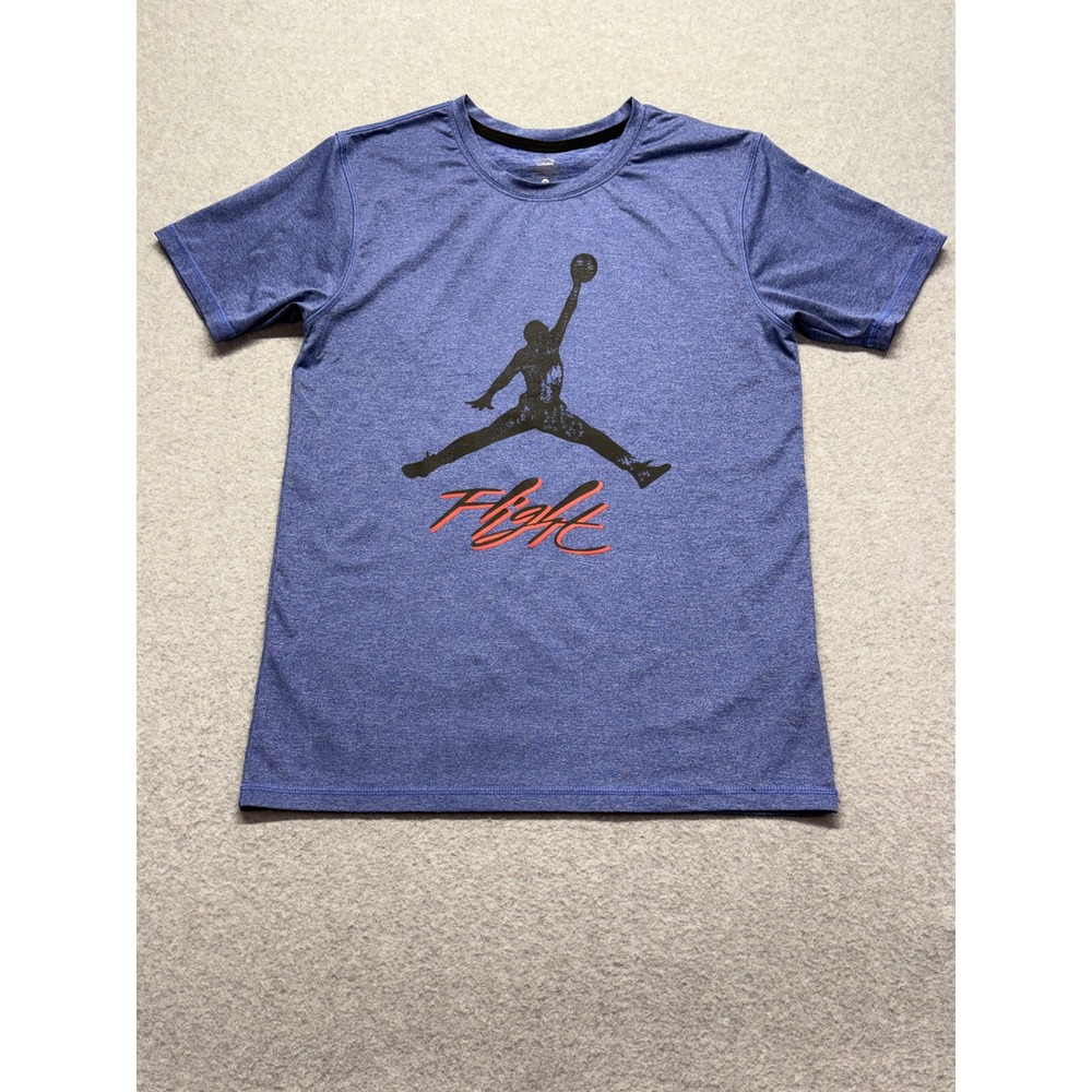 Jordan‎ Flight Jumpman Graphic T-Shirt Blue Heather Mens Medium Activewear Tee